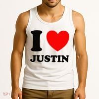 I Love Justin Tank Top thumb 3