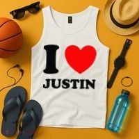 I Love Justin Tank Top thumb 4