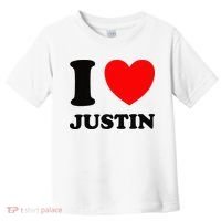 I Love Justin Toddler T-Shirt thumb 0