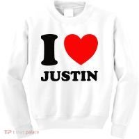 I Love Justin Kids Sweatshirt thumb 0