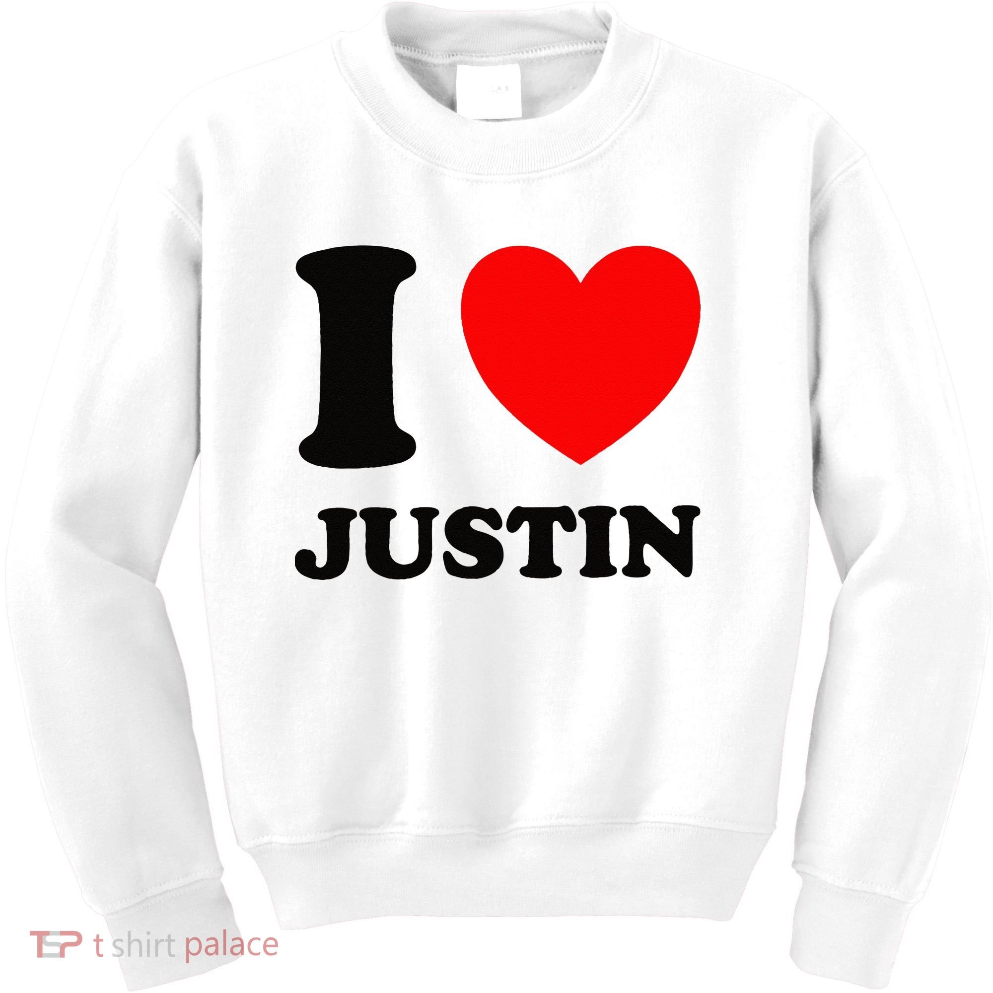I Love Justin Kids Sweatshirt
