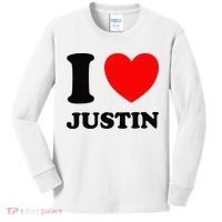 I Love Justin Kids Long Sleeve Shirt thumb 0