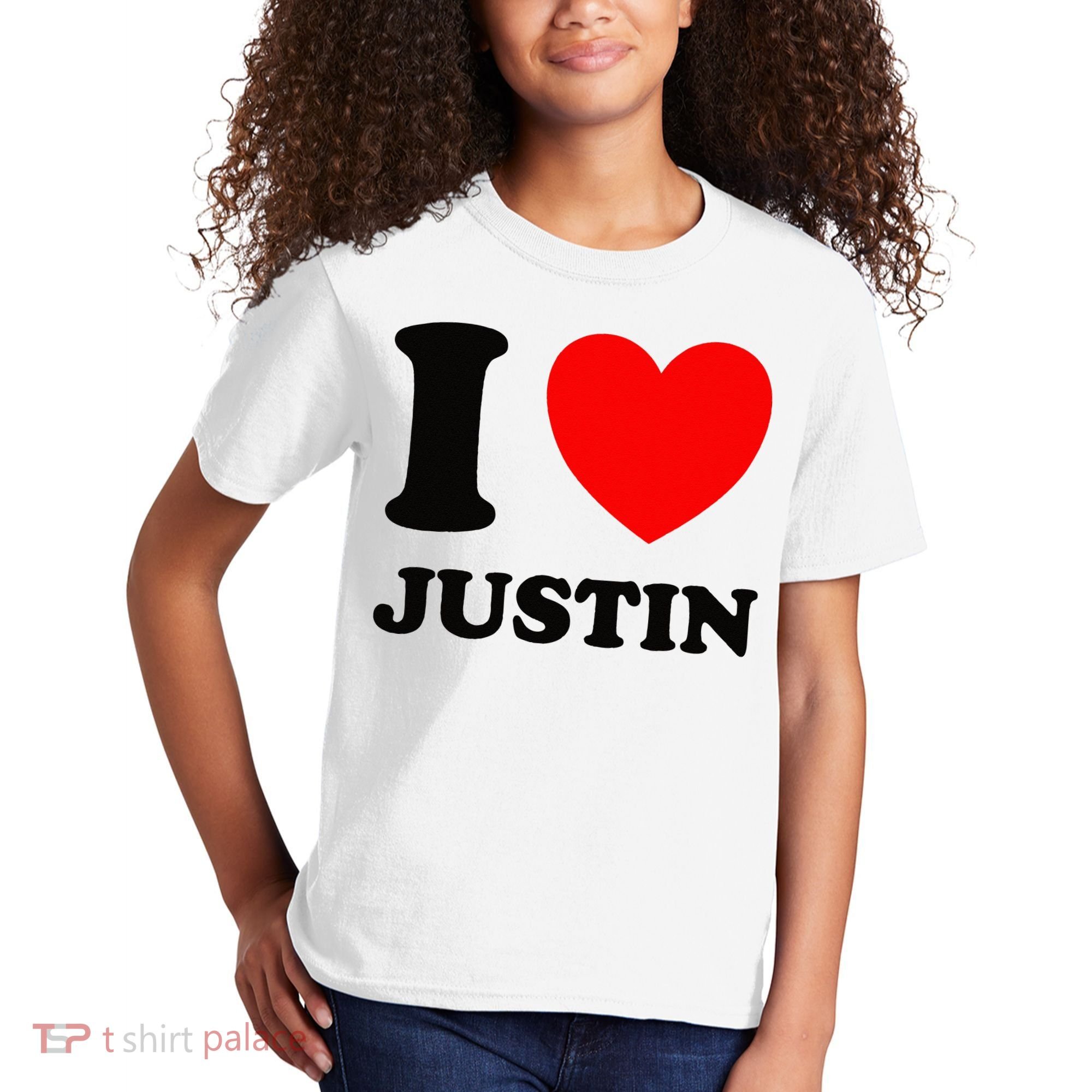 I Love Justin Kids T-Shirt