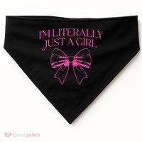 IM Literally Just A Girl Coquette Bow USA-Made Doggie Bandana thumb 0