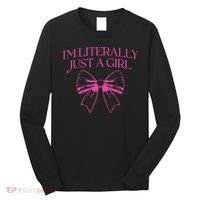 IM Literally Just A Girl Coquette Bow Long Sleeve Shirt thumb 0
