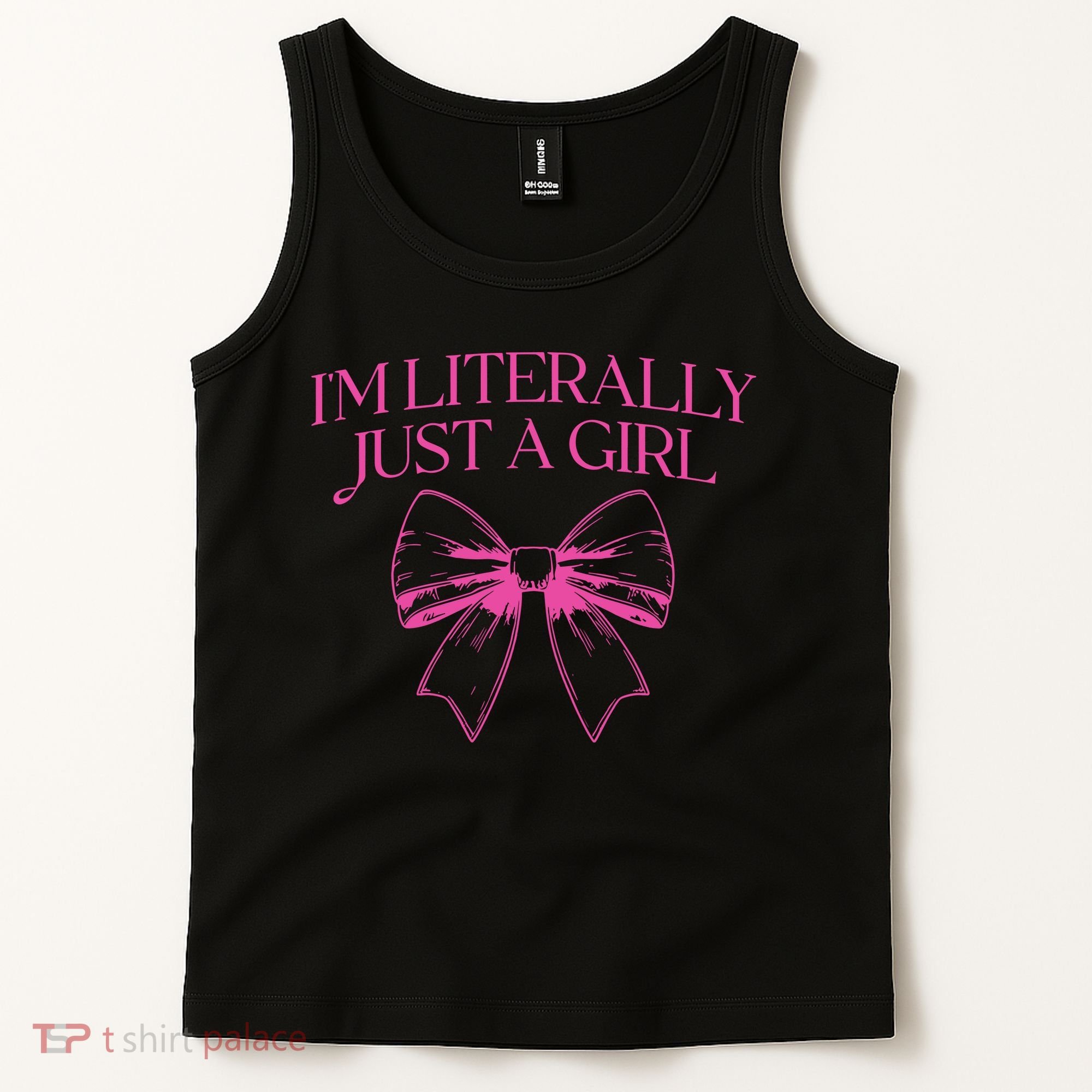 IM Literally Just A Girl Coquette Bow Tank Top