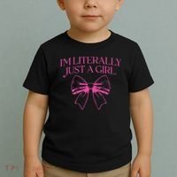 IM Literally Just A Girl Coquette Bow Toddler T-Shirt thumb 2