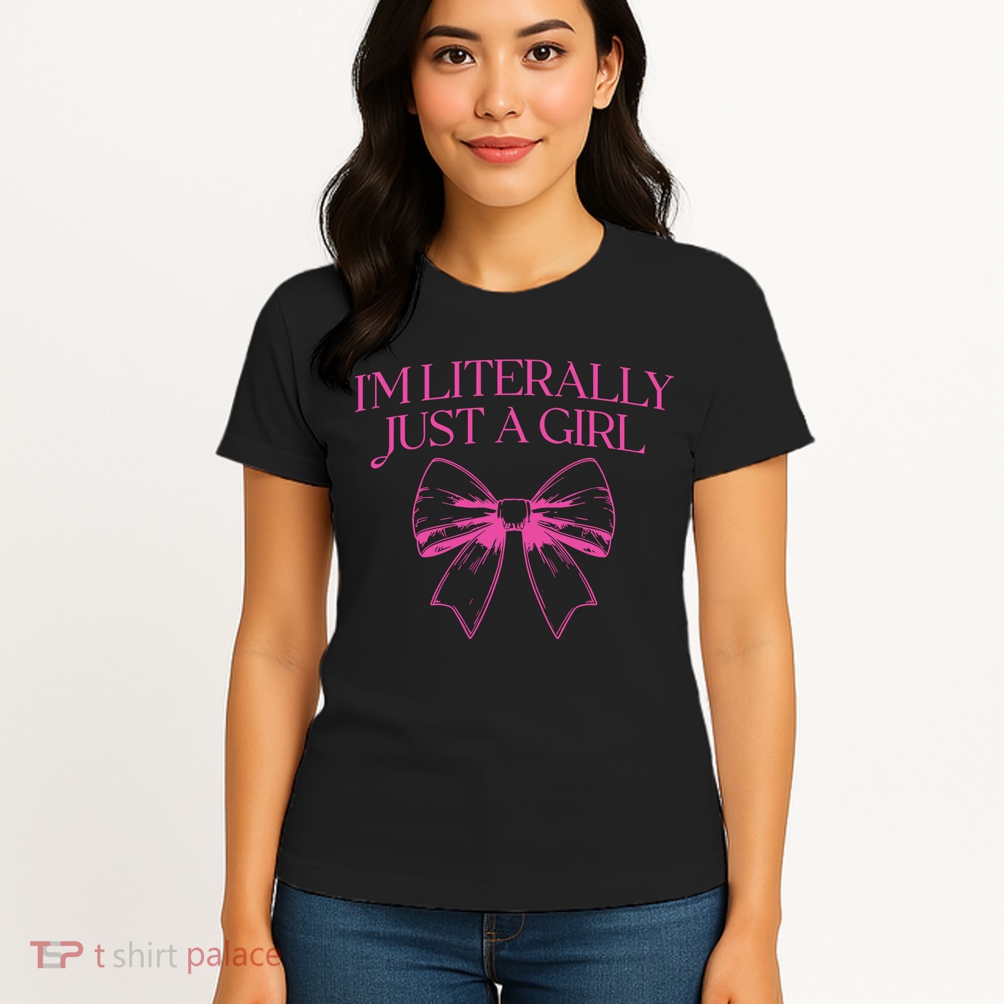 IM Literally Just A Girl Coquette Bow Women's T-Shirt