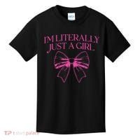 IM Literally Just A Girl Coquette Bow Kids T-Shirt thumb 0
