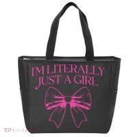 IM Literally Just A Girl Coquette Bow Tote Bag thumb 0