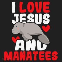 I Love Jesus And Manatees Animal Lover Zookeeper Zoologist Hat thumb 2