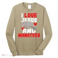 I Love Jesus And Manatees Animal Lover Zookeeper Zoologist Long Sleeve Shirt thumb 0
