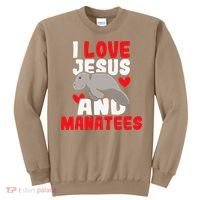 I Love Jesus And Manatees Animal Lover Zookeeper Zoologist Sweatshirt thumb 0