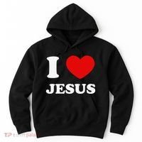 I Love Jesus I Heart Jesus Funny Jesus Hoodie thumb 0