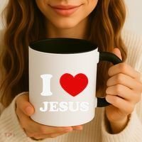 I Love Jesus I Heart Jesus Funny Jesus Coffee Mug thumb 3
