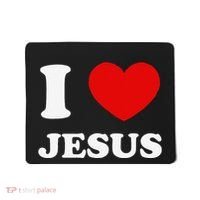 I Love Jesus I Heart Jesus Funny Jesus Mousepad thumb 0