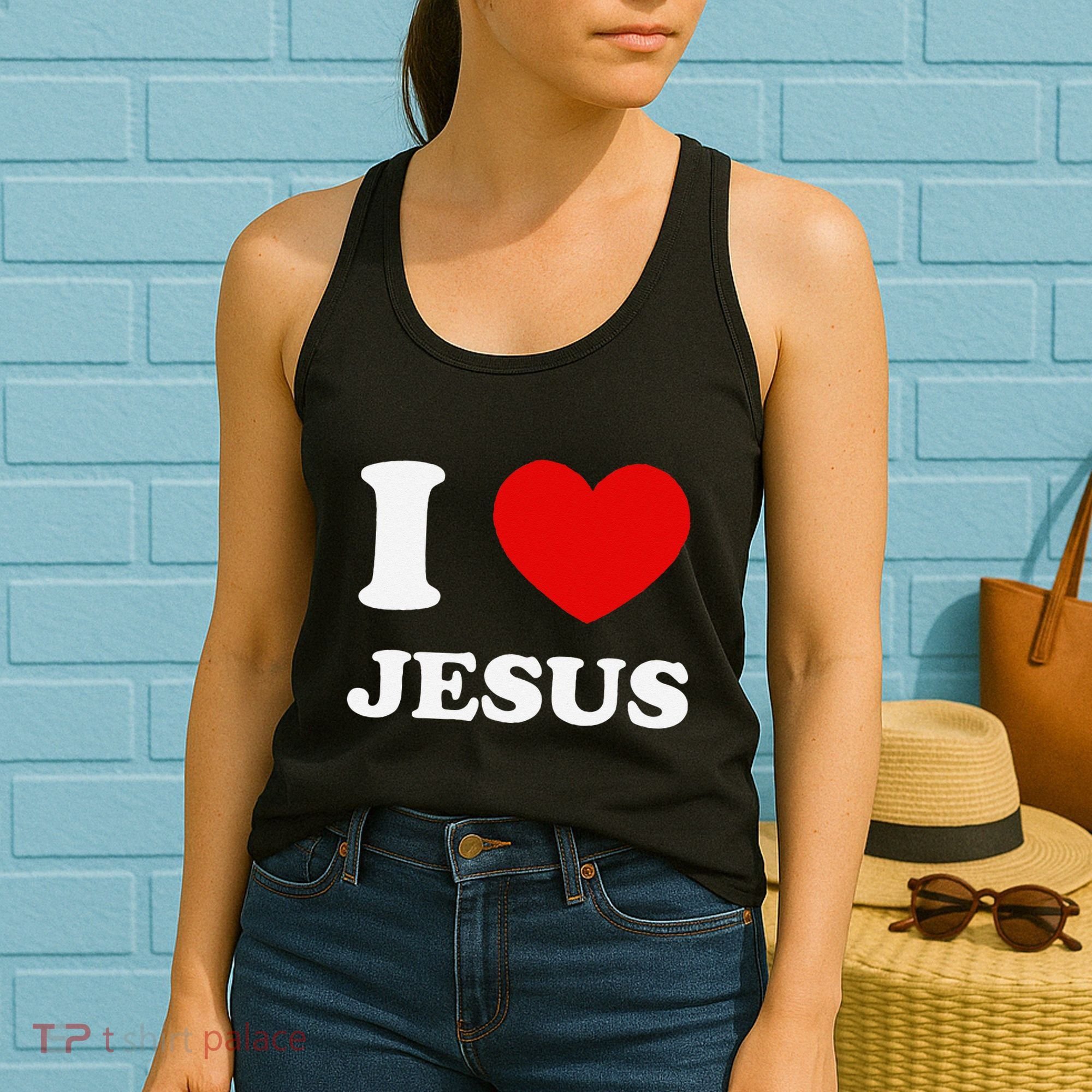 I Love Jesus I Heart Jesus Funny Jesus Women's Tank Top