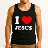 I Love Jesus I Heart Jesus Funny Jesus Tank Top thumb 3