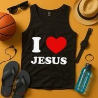 I Love Jesus I Heart Jesus Funny Jesus Tank Top thumb 4