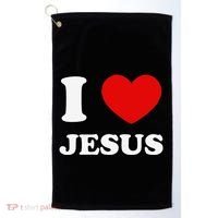 I Love Jesus I Heart Jesus Funny Jesus Golf Towel thumb 0