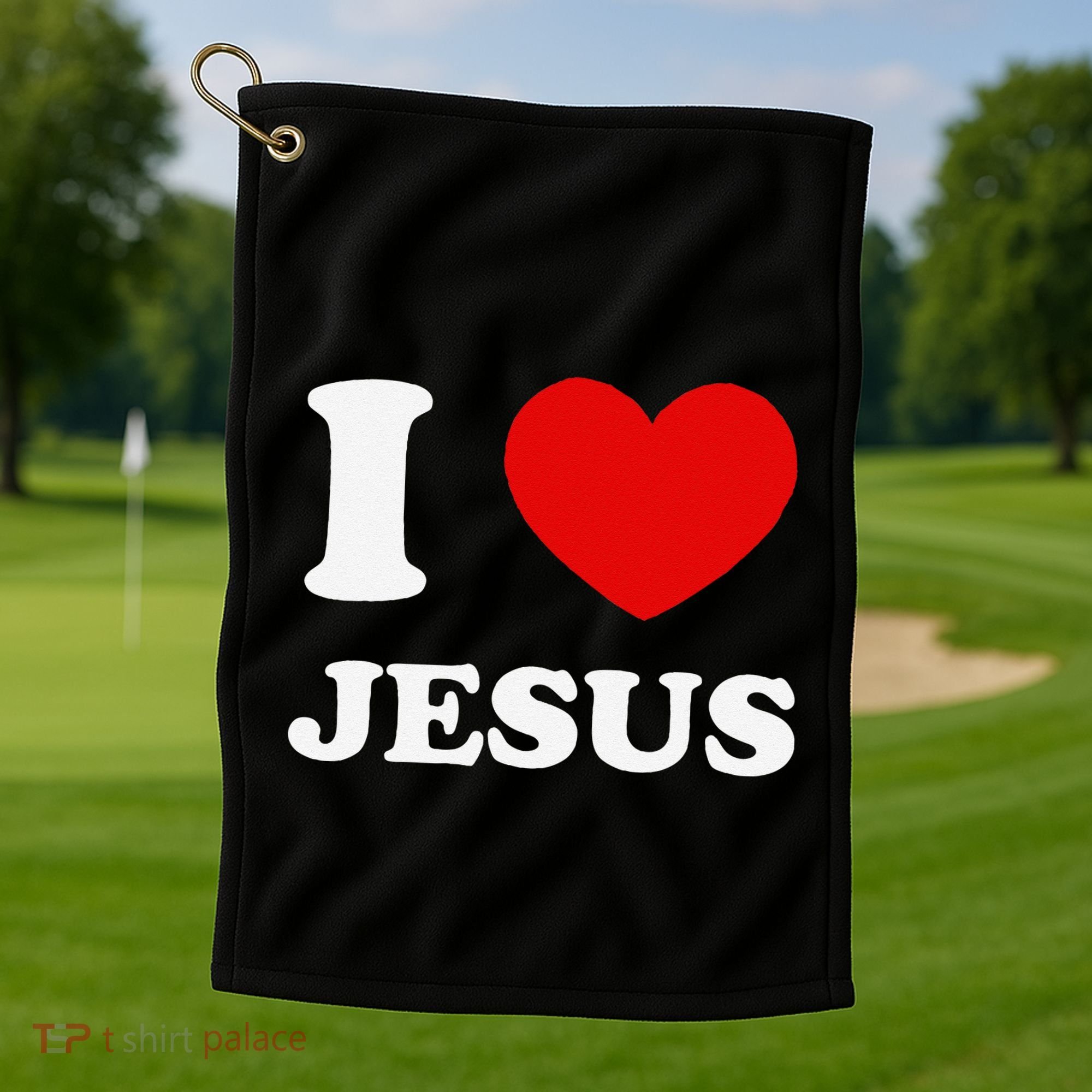 I Love Jesus I Heart Jesus Funny Jesus Golf Towel