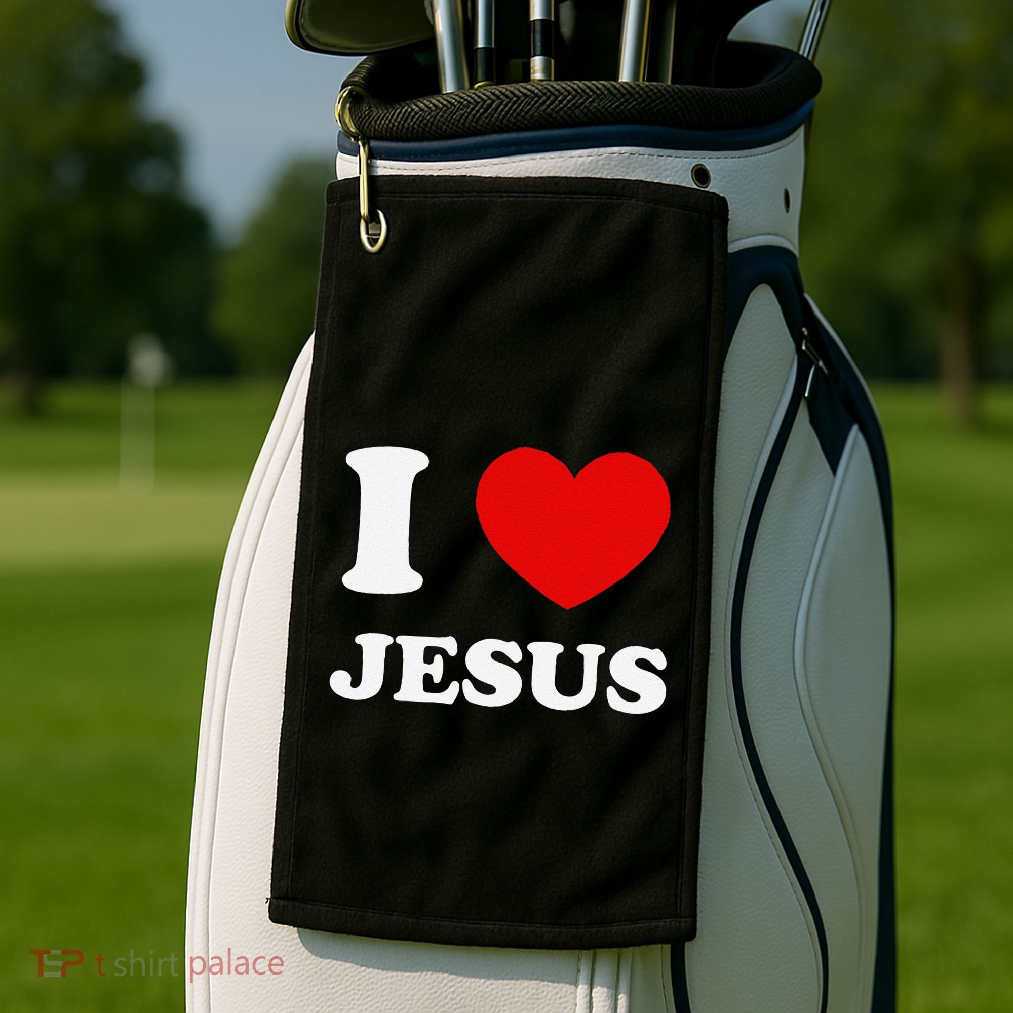 I Love Jesus I Heart Jesus Funny Jesus Golf Towel