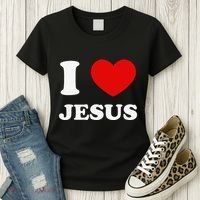 I Love Jesus I Heart Jesus Funny Jesus Women's T-Shirt thumb 3