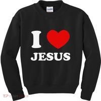 I Love Jesus I Heart Jesus Funny Jesus Kids Sweatshirt thumb 0