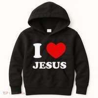 I Love Jesus I Heart Jesus Funny Jesus Kids Hoodie thumb 0