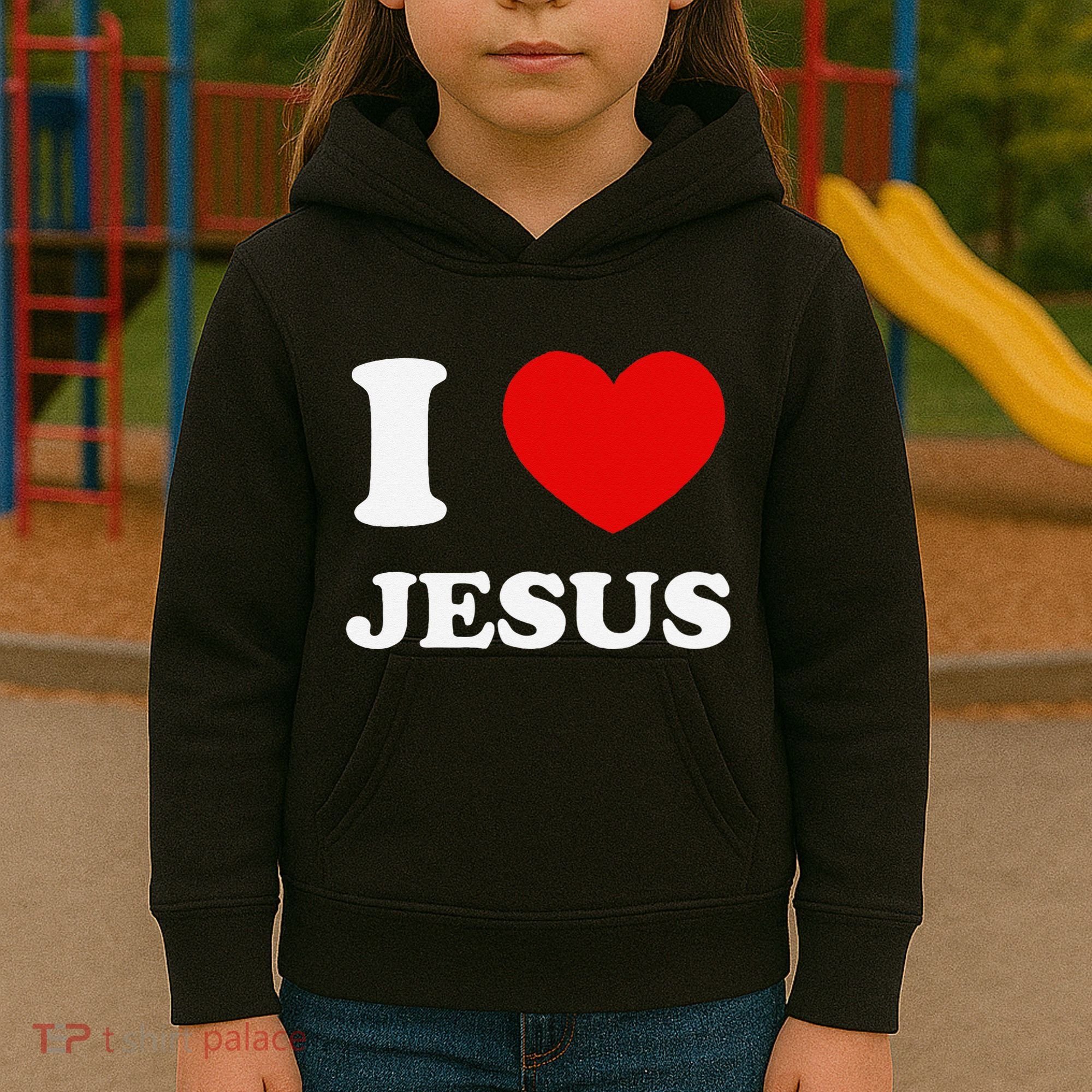 I Love Jesus I Heart Jesus Funny Jesus Kids Hoodie