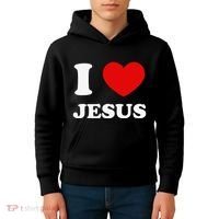 I Love Jesus I Heart Jesus Funny Jesus Kids Hoodie thumb 4