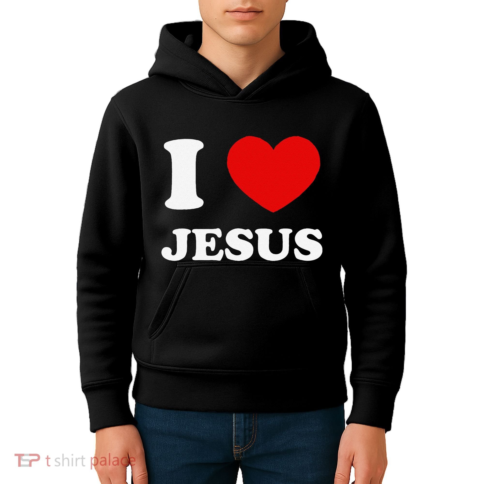 I Love Jesus I Heart Jesus Funny Jesus Kids Hoodie