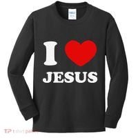 I Love Jesus I Heart Jesus Funny Jesus Kids Long Sleeve Shirt thumb 0