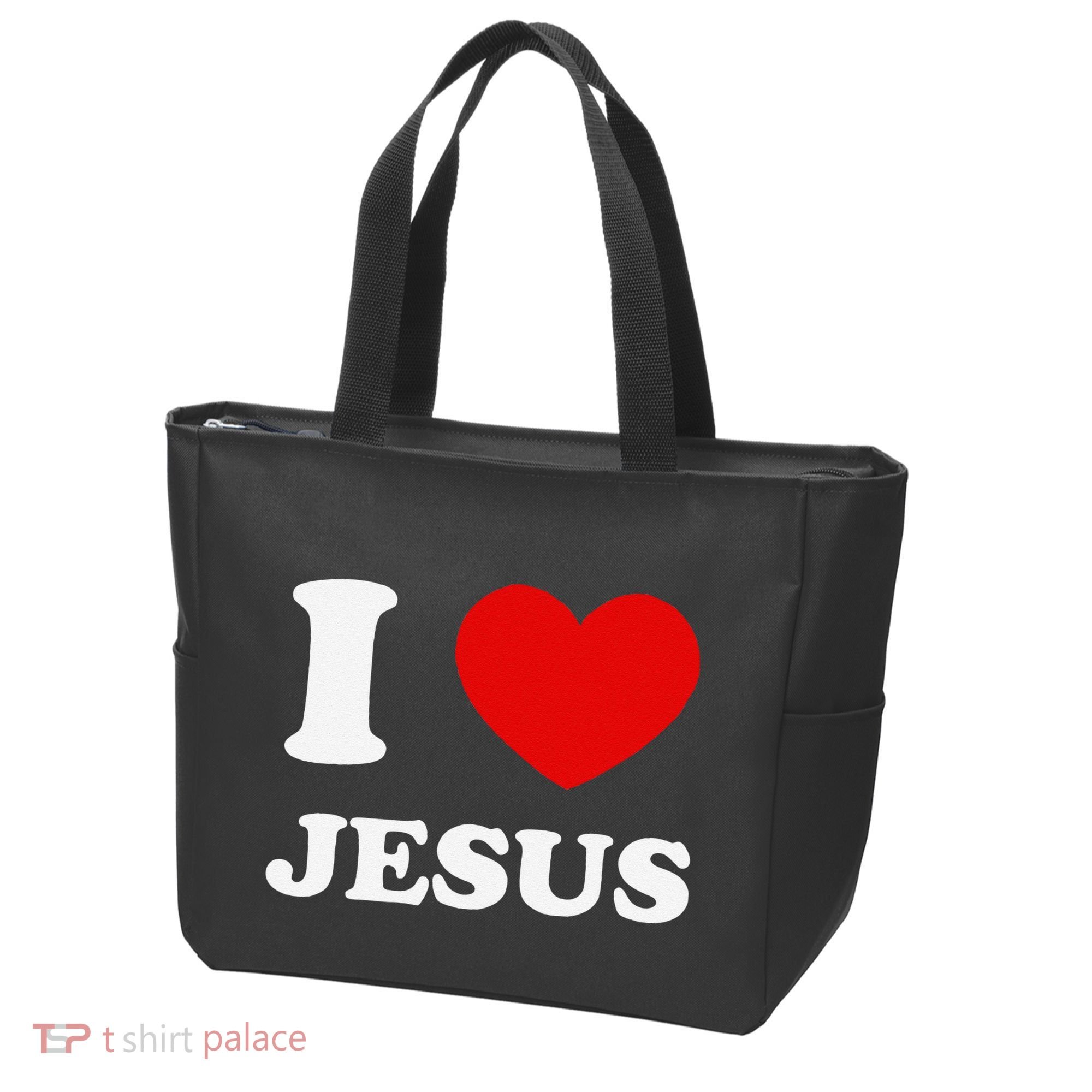 I Love Jesus I Heart Jesus Funny Jesus Tote Bag