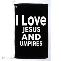I Love Jesus And UMPIRES For UMPIRE Golf Towel thumb 0