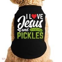 I Love Jesus And Pickles Funny Christian Doggie Tank thumb 0