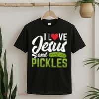 I Love Jesus And Pickles Funny Christian T-Shirt thumb 2