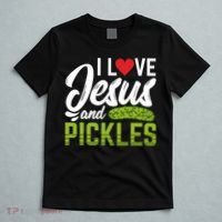 I Love Jesus And Pickles Funny Christian T-Shirt thumb 5