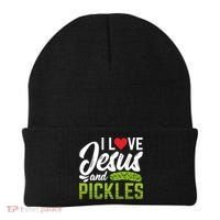 I Love Jesus And Pickles Funny Christian Beanie thumb 0