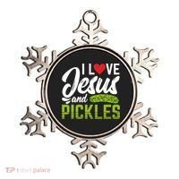 I Love Jesus And Pickles Funny Christian Ornament thumb 0