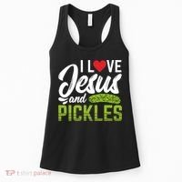 I Love Jesus And Pickles Funny Christian Women's Tank Top thumb 0