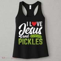 I Love Jesus And Pickles Funny Christian Women's Tank Top thumb 3