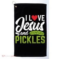I Love Jesus And Pickles Funny Christian Golf Towel thumb 0