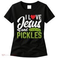 I Love Jesus And Pickles Funny Christian Women's T-Shirt thumb 0