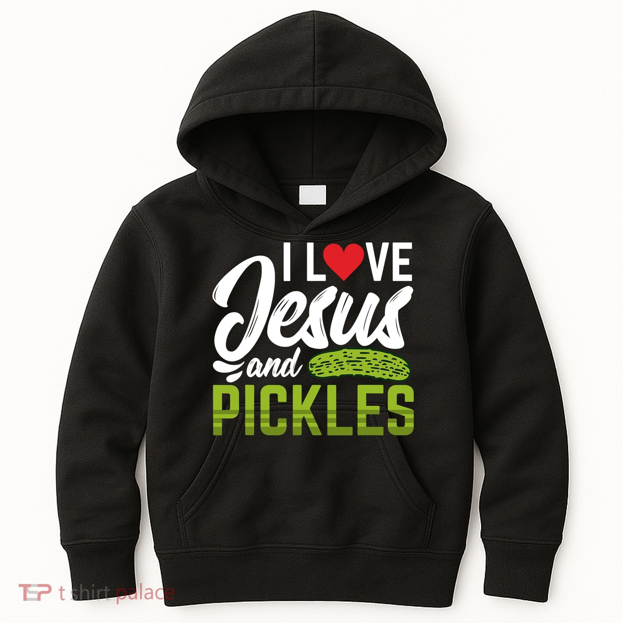 I Love Jesus And Pickles Funny Christian Kids Hoodie