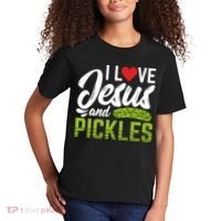 I Love Jesus And Pickles Funny Christian Kids T-Shirt thumb 2