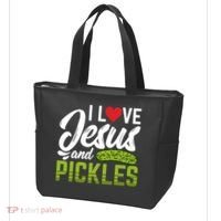 I Love Jesus And Pickles Funny Christian Tote Bag thumb 3