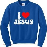 I Love Jesus Bible Christ Kids Sweatshirt thumb 0