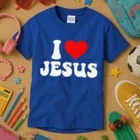 I Love Jesus Bible Christ Kids T-Shirt thumb 3