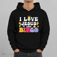 I Love Jesus And Bingo Christian Cross Board Games Hoodie thumb 0